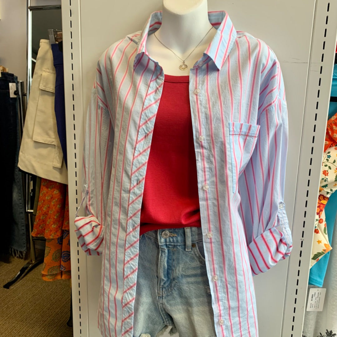 Tribal Jeans, Tops, Large Blue Pink