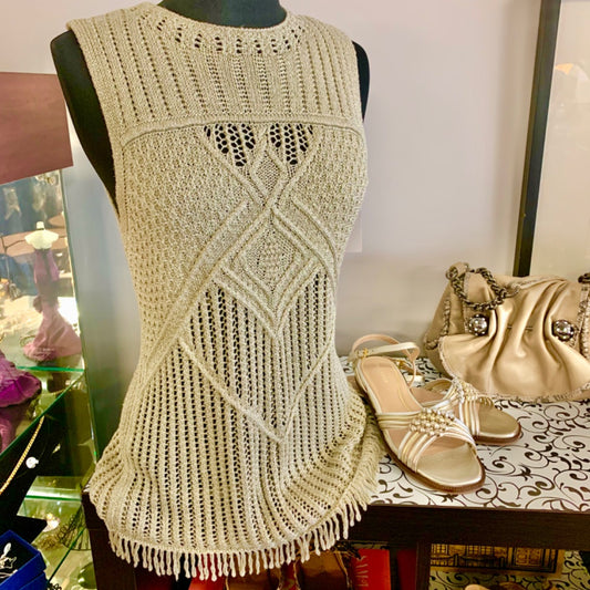 Laura, Top Sleeveless, Small Gold Lurex