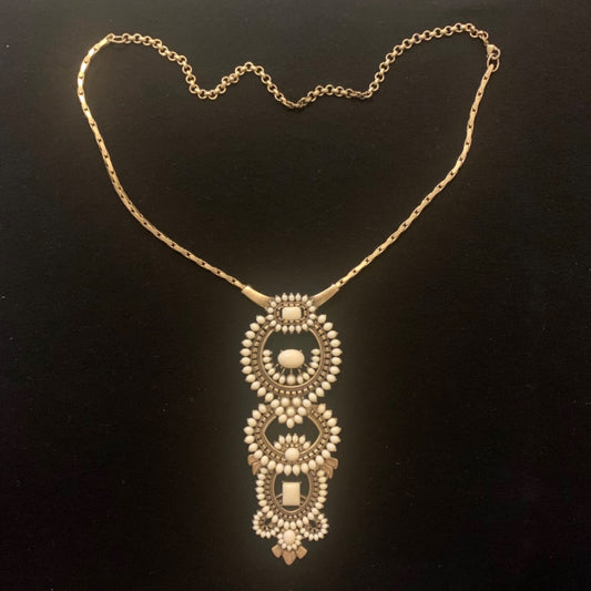 Havana Necklace 3 piece, Large, Gold colour, Eggshell