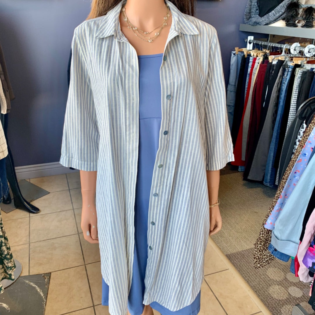 Eileen Fisher, Dresses, Small Blue Beige