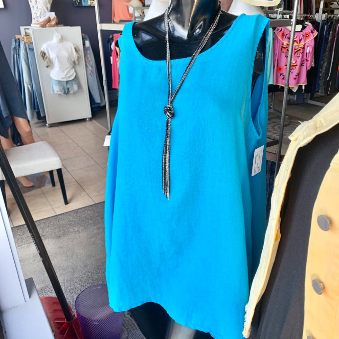Bryn Walker, Top Sleeveless, M / L Aqua