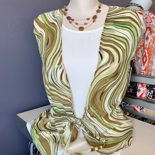 Araz vest, Small Green Beige Brown