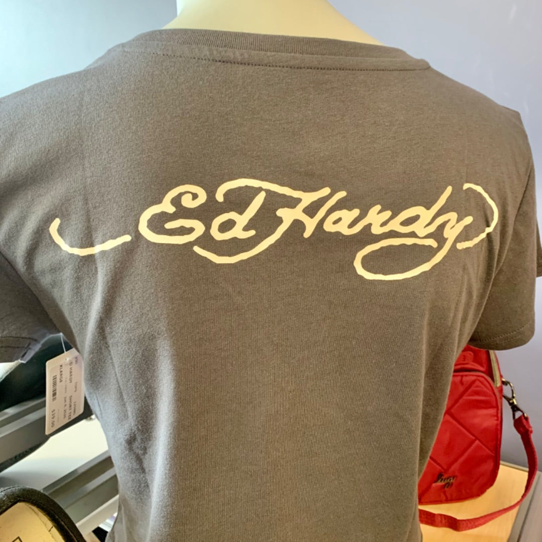 Ed Hardy, Tops, Small Grey Graphic