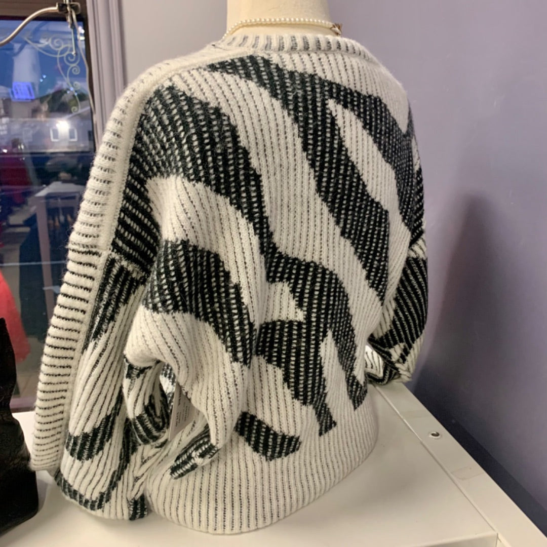 Elan, Sweaters, Small White Black