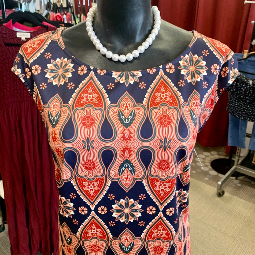 Papillon, Dresses, Large Orange Navy