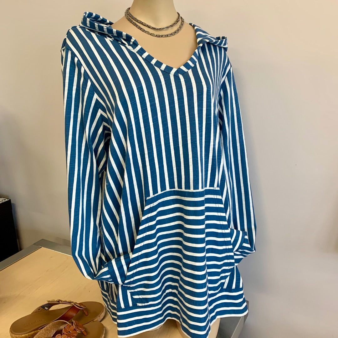 Lands' End, Tops, XLarge Blue White