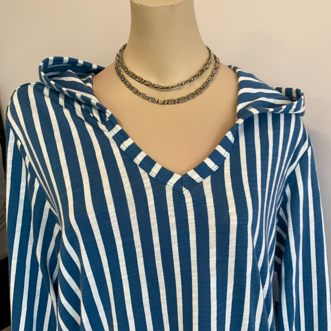 Lands' End, Tops, XLarge Blue White