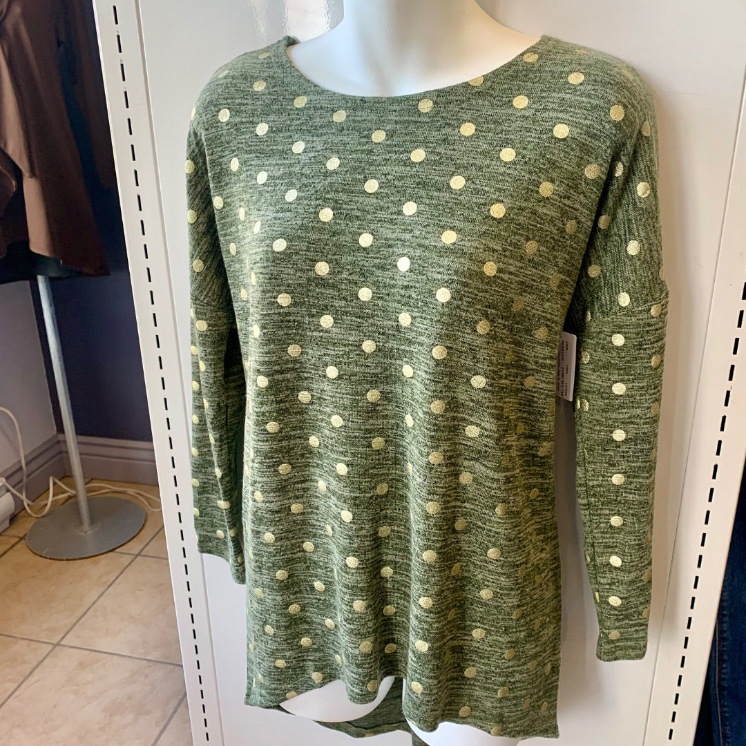 Papillon, Tops, Small Green Gold