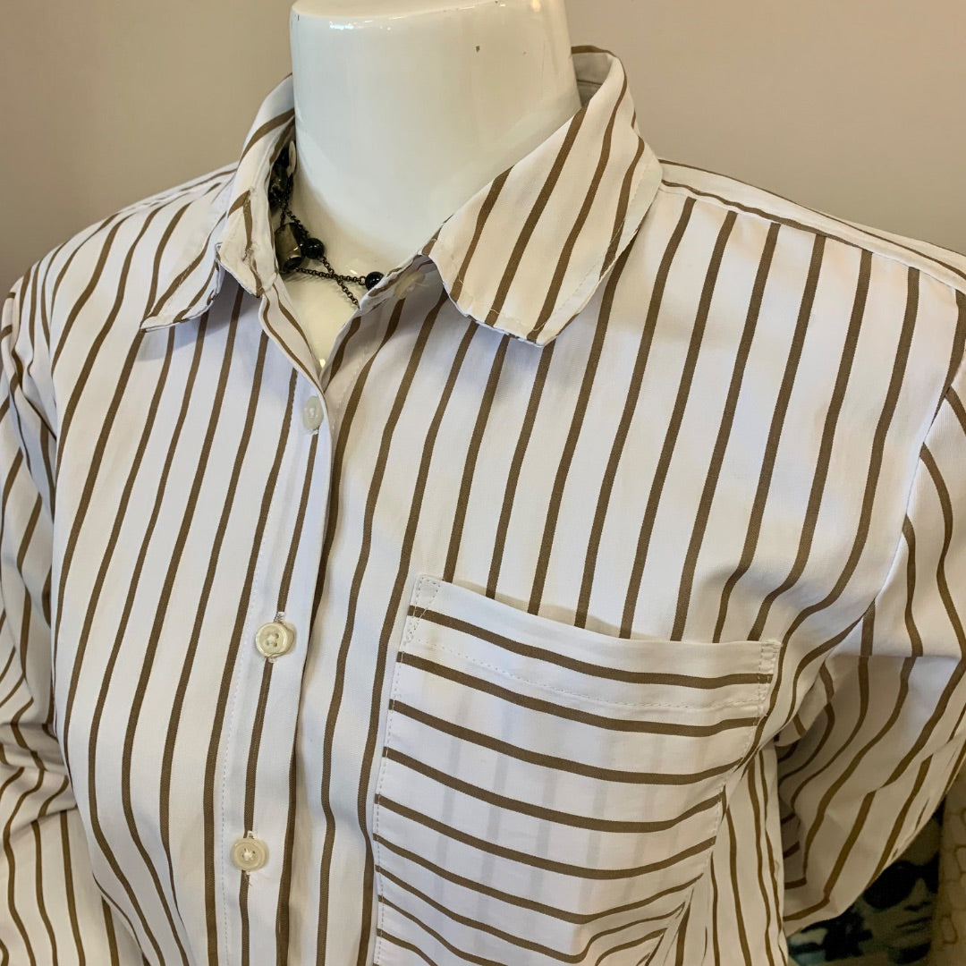 Alex&Jordan, Blouses, Medium White Caramelbrown