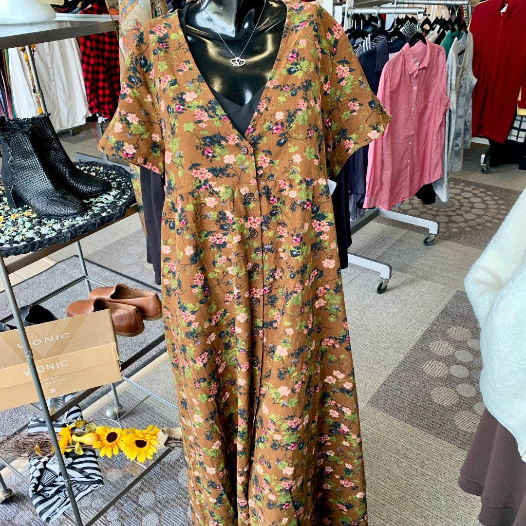 Natural Life, Dresses, XXLarge Brown Floral