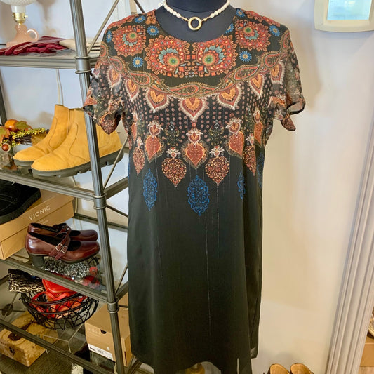 Desiguel, Dresses, Small Blck Orange Multi