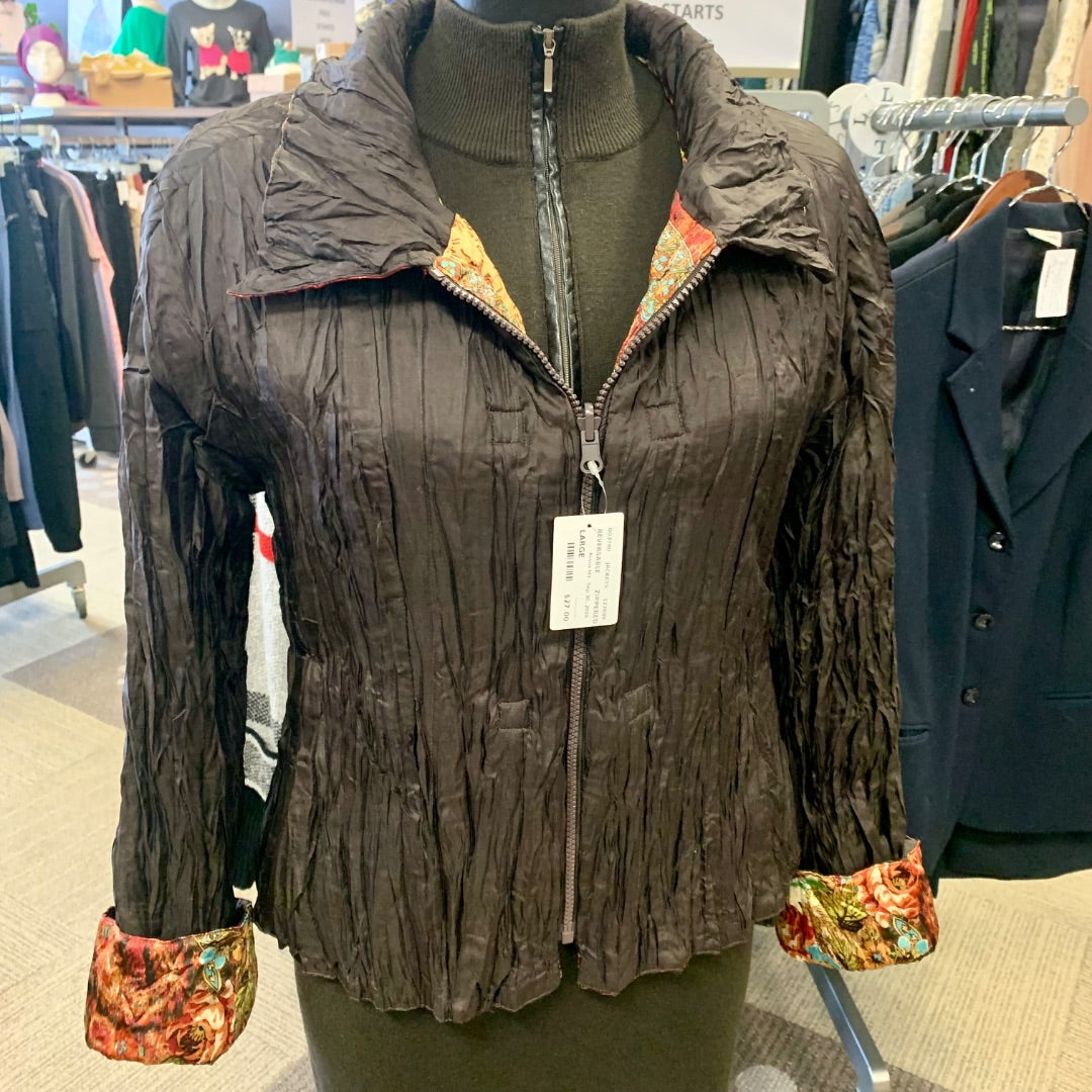 Reversible, Jackets, Large Brown Multi