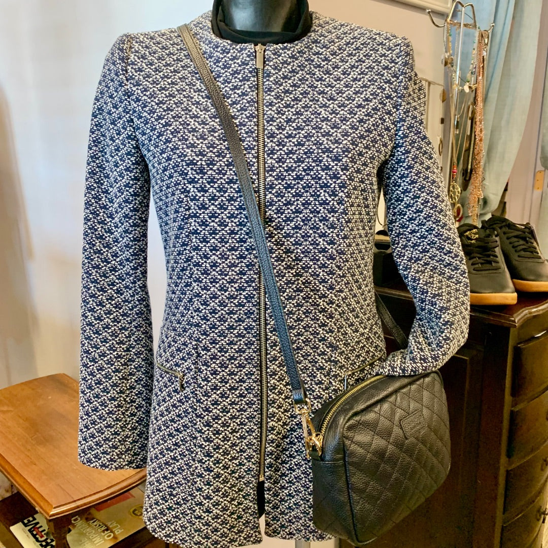 Zara, Coats, Small Navy White
