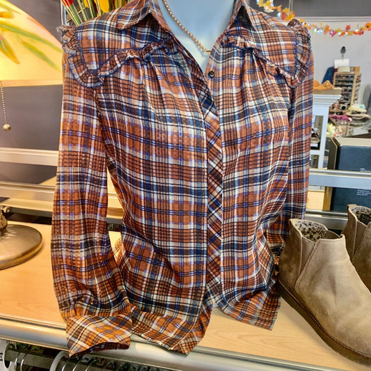 See U Soon, Blouses, Size 0 Browns Orange  Blue